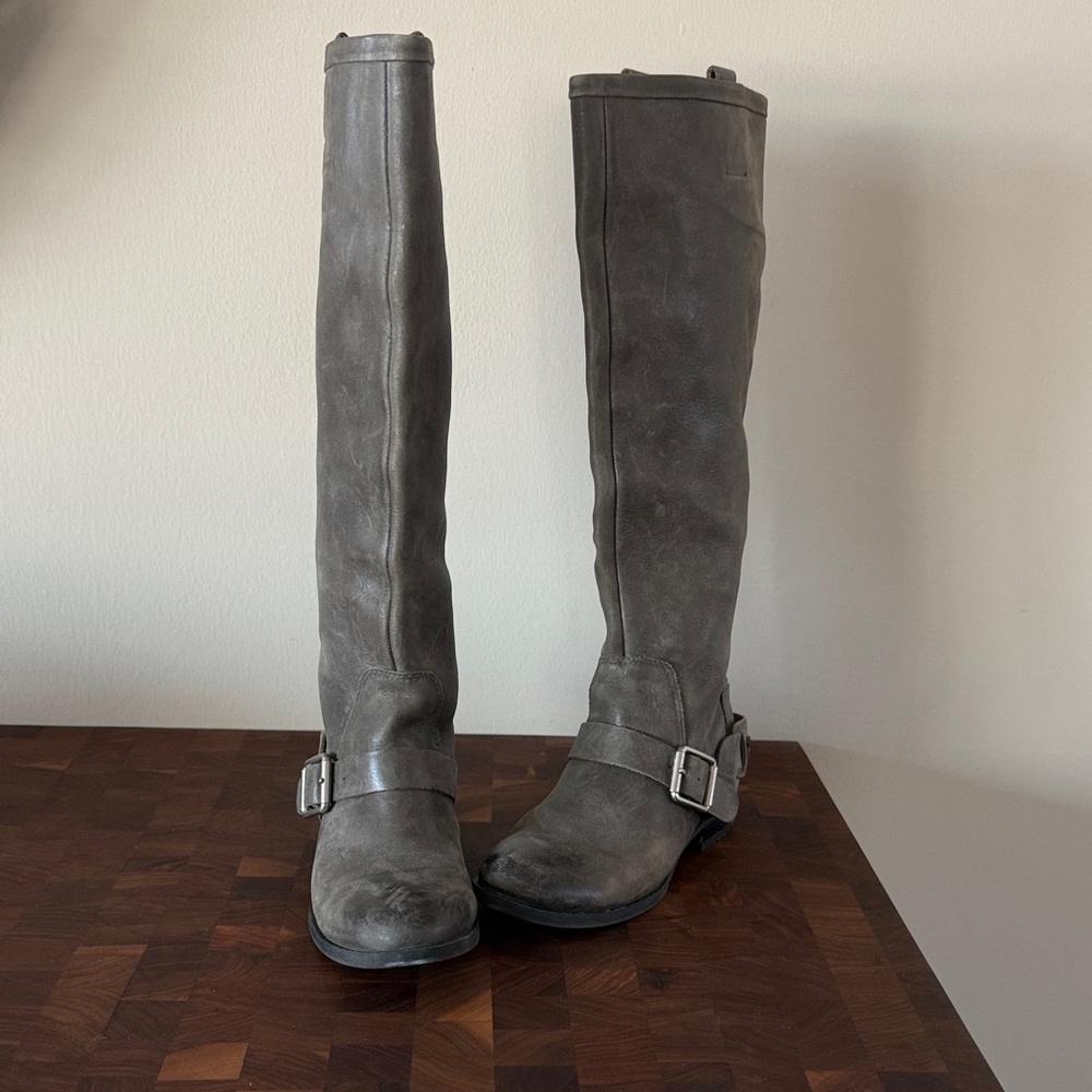 Lucky Brand Gray Leather Boots